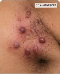 KI-generiertes medizinisches Bild zu Akne inversa und Abszess